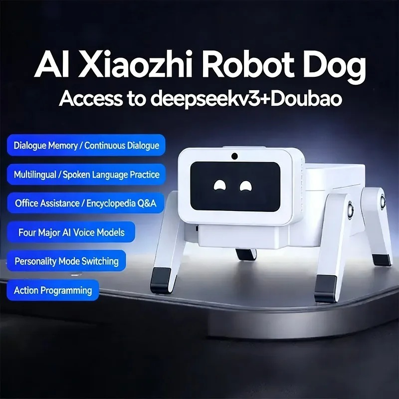 3D Printing Nerd - หุ่นยนต์สัตว์เลี้ยง Xiaozhi AI สำหรับเด็ก, หุ่นยนต์ลูกสุนัขควบคุมด้วยเสียง, การสื่อสารและการเป็นเพื่อนร่วมใจระหว่างมนุษย์และเครื่องจักร,