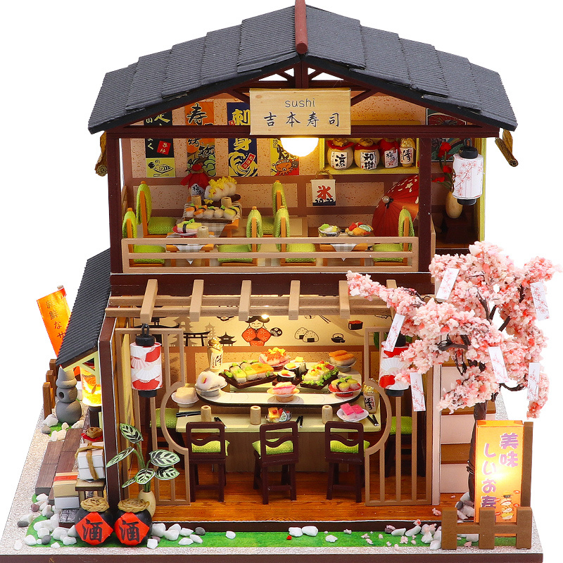 3D Printing Lego - DIY ไม้ Miniature Kit ญี่ปุ่นซูชิ Store