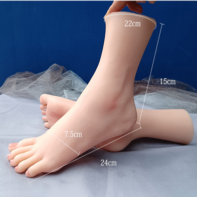 Silicone Sock Hotend - ขนาด 38 โมเดลเท้าผู้หญิงซิลิโคนแพลตตินัม – อุปกรณ์แสดงเท้าเสมือนจริงสำหรับรองเท้าและถุงเท้า ศิลปะเล็บปลอมสำหรับร้านทำเล็บ