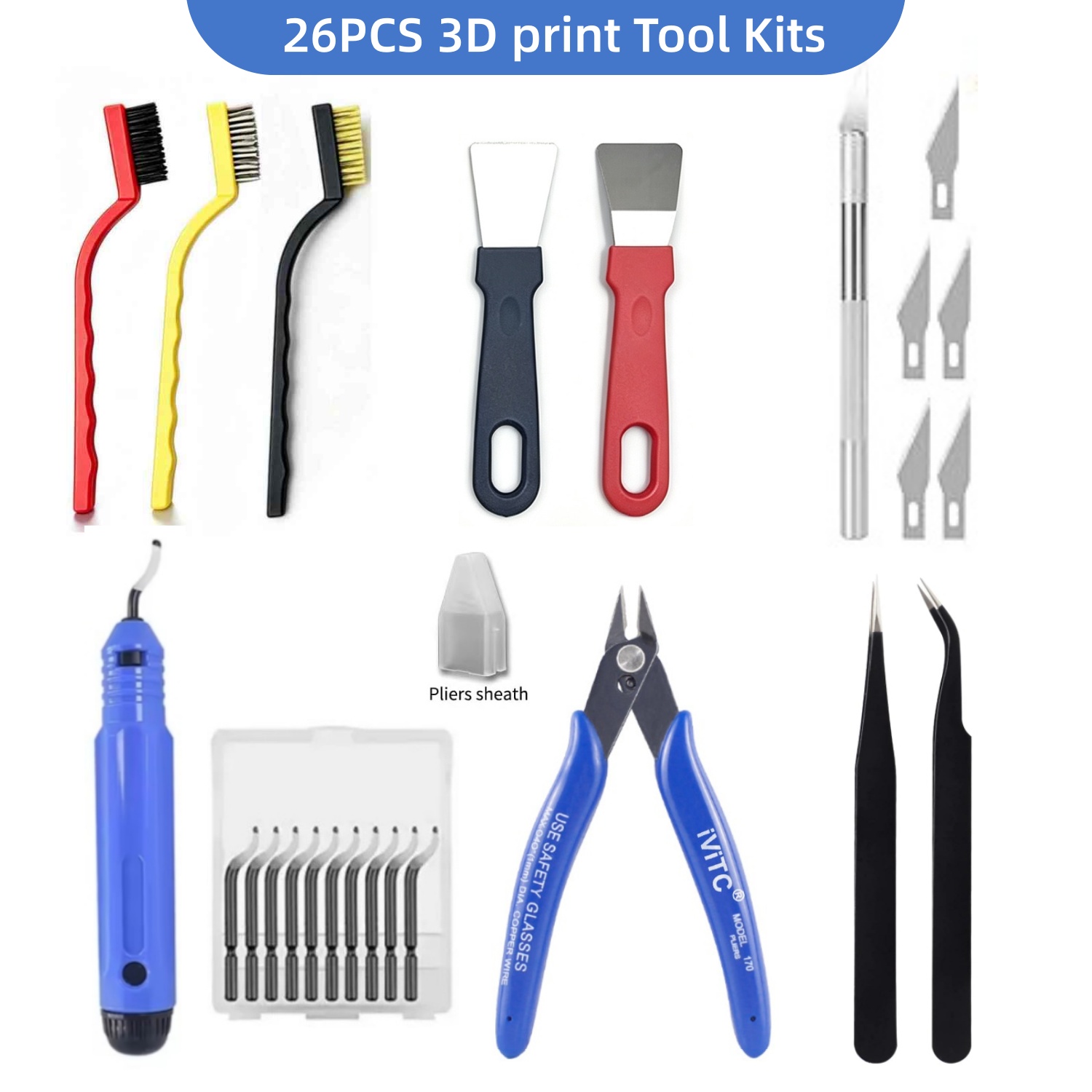 3D Printing Nerd - ชุดเครื่องมือพิมพ์ 3 มิติ 26 ชิ้น ประกอบด้วย