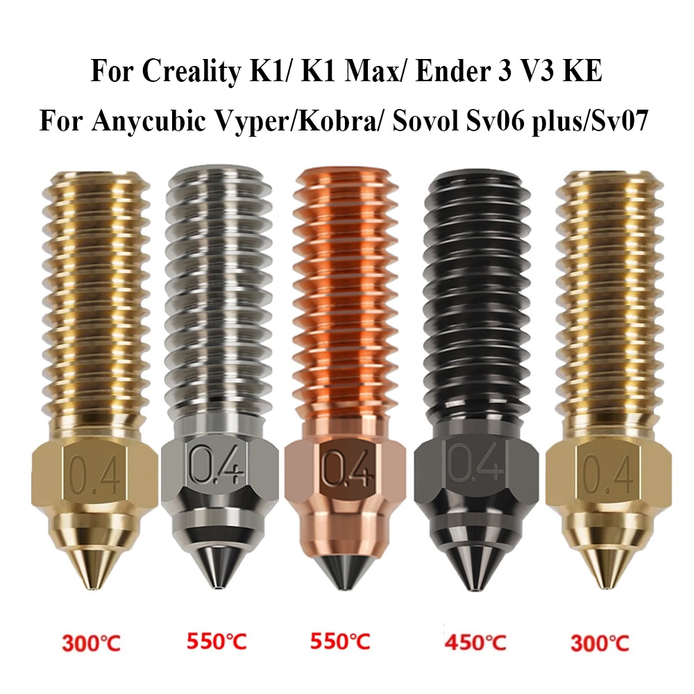 3D Printer Nozzle Brass - หัวฉีดสำหรับ Creality K1 Max Ender 3
