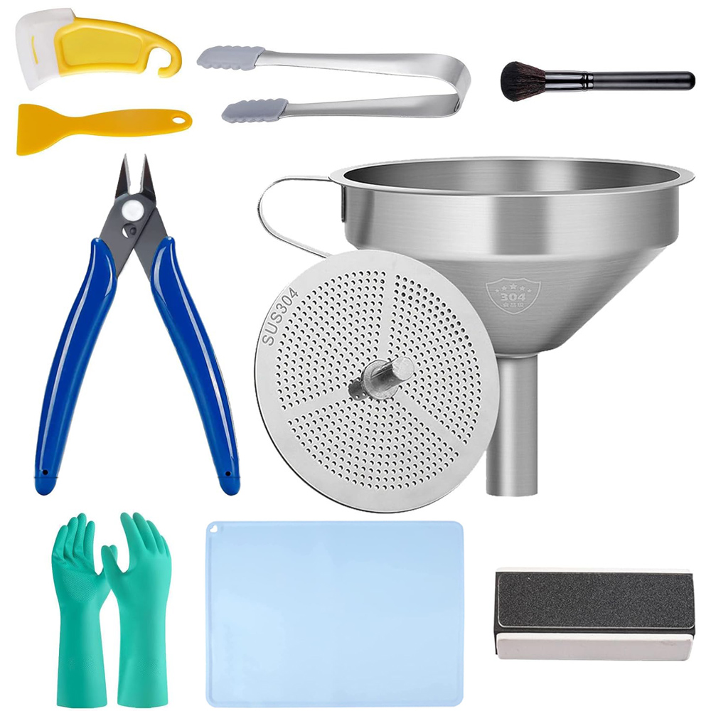 3D Printing Stainless Steel - ชุดเครื่องมือเครื่องพิมพ์ 3D อุปกรณ์เสริมการพิมพ์ 3D พร้อมช่องทางสแตนเลสซิลิโคนคีมถุงมือแหนบแปรงมีดโกน