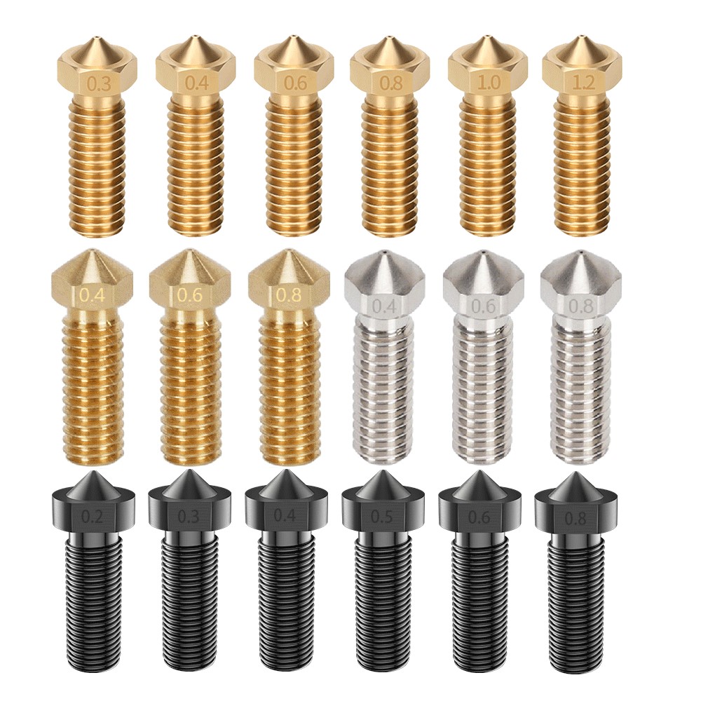 3D Printer Nozzle Brass - คุณภาพสูง 2pcs Volcano หัวฉีด 3D เครื่องพิมพ์ทองแดงชุบหัวฉีด