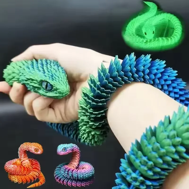 3D Printing Simulator - ของเล่นงูพิมพ์ 3 มิติ ข้อต่อขยับได้ ของเล่นบีบคลายเครียด รูปงูจำลอง
