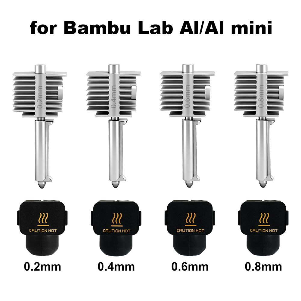 3D Printing Stainless Steel - อุปกรณ์เสริมสำหรับเครื่องพิมพ์ 3 มิติ A1/A1 Mini ชุดหัวฉีดแบบรวม