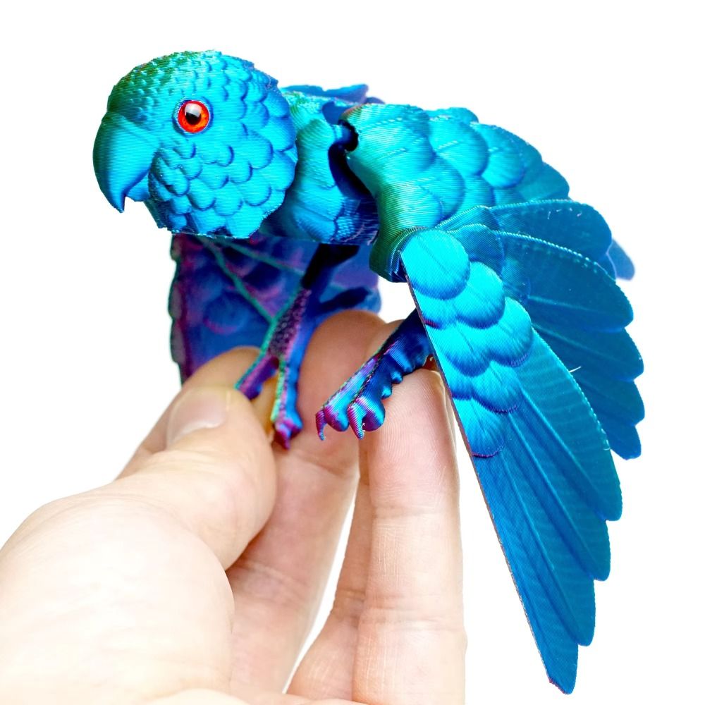 3D Printing Simulator - จําลองตา 3D พิมพ์นกแก้วรุ่นประกายเลเซอร์ 3D พิมพ์สัตว์นกแก้วสัตว์ที่มีความยืดหยุ่นหมุนได้
