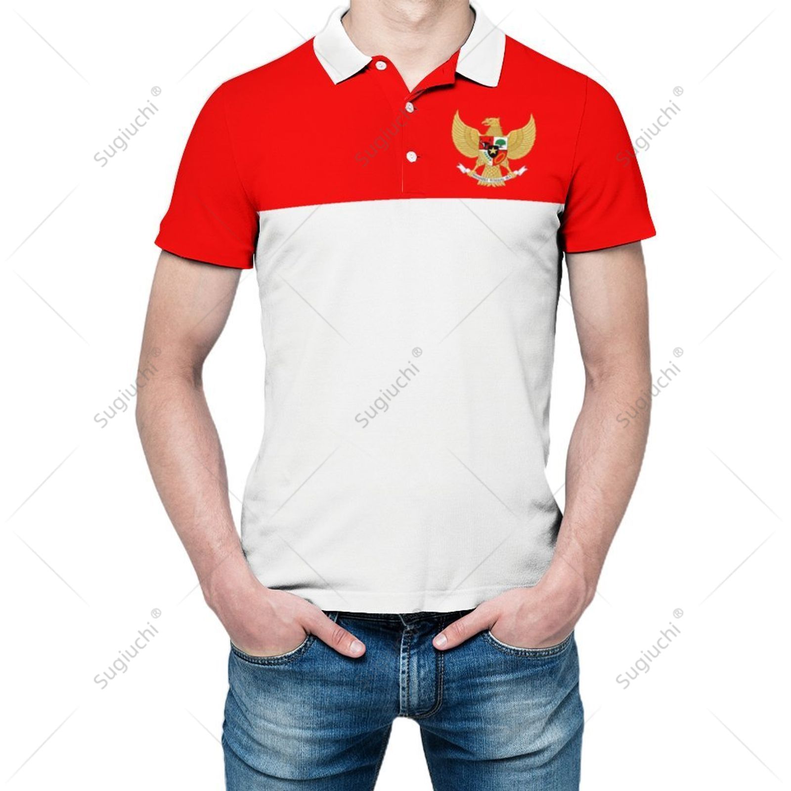 เสื้อโปโลยูนิเซ็กซ์ ลายธงชาติอ - 3D Printing Indonesia บทวิจารณ์และราคา