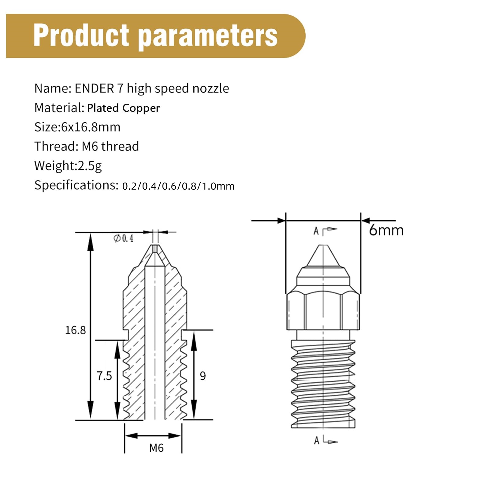Creality Ender 3 V3 SE, Ender  - 3D Printer Nozzle Brass บทวิจารณ์และราคา