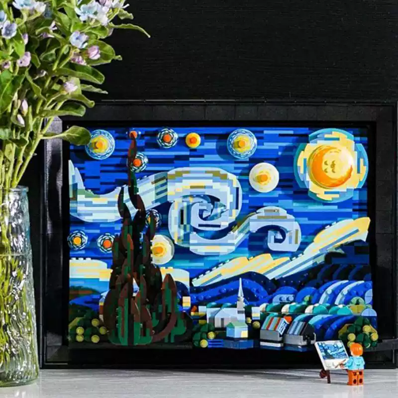 ภาพวาดสตาร์รี่ไนท์ของแวนโก๊ะ แ - 3D Printing Lego บทวิจารณ์และราคา